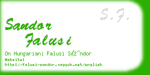 sandor falusi business card